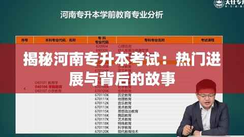 揭秘河南专升本考试:热门进展与背后的故事