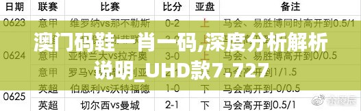 澳门码鞋一肖一码,深度分析解析说明_UHD款7.727